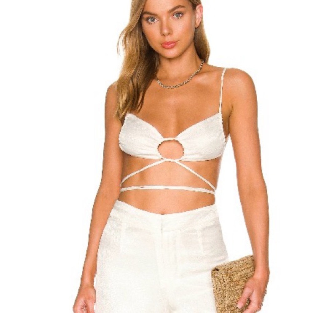 Indah White Strappy Crop Top